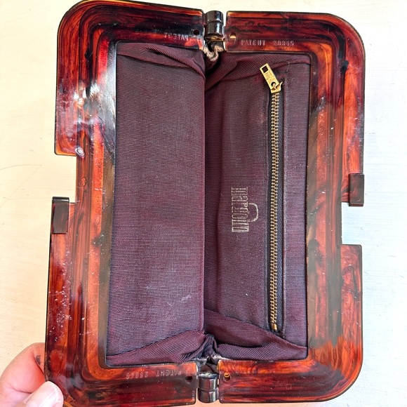 Vintage Margolm Snakeskin Bakelite Tortoise Clutch Evening Bag - Picture 6 of 6